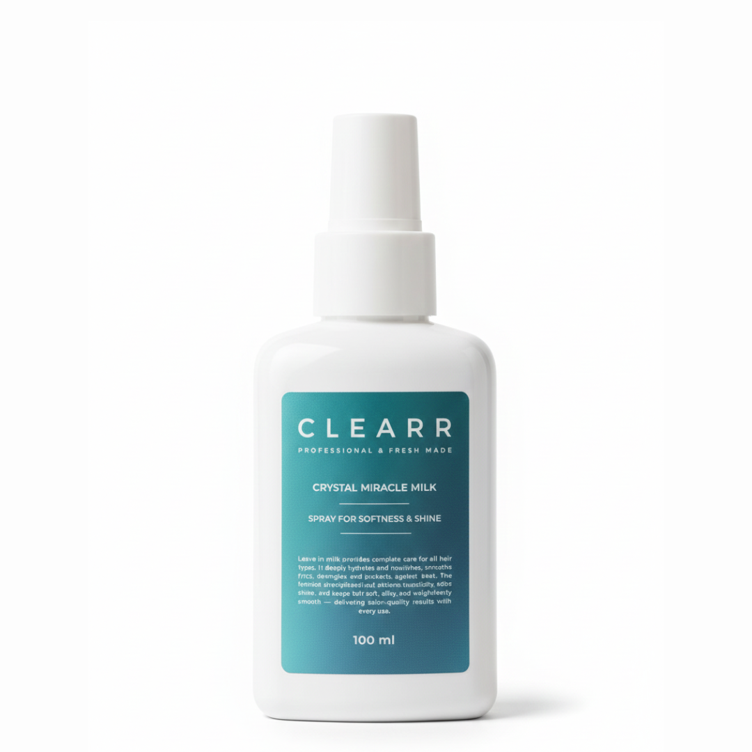 Clearr Crystal Milk intensyviai drėkinantis purškiklis spindesiui ir švelnumui, 100ml